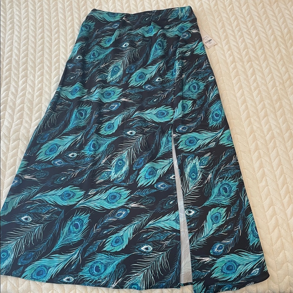Francesca's Collections Teal and Black Midi Skirt